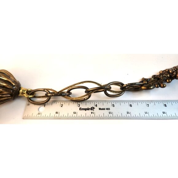 Brass & Amber Crackle Glass Vintage Wall Sconce Lighting Pair With Ornate Detail - Picture 6 of 16